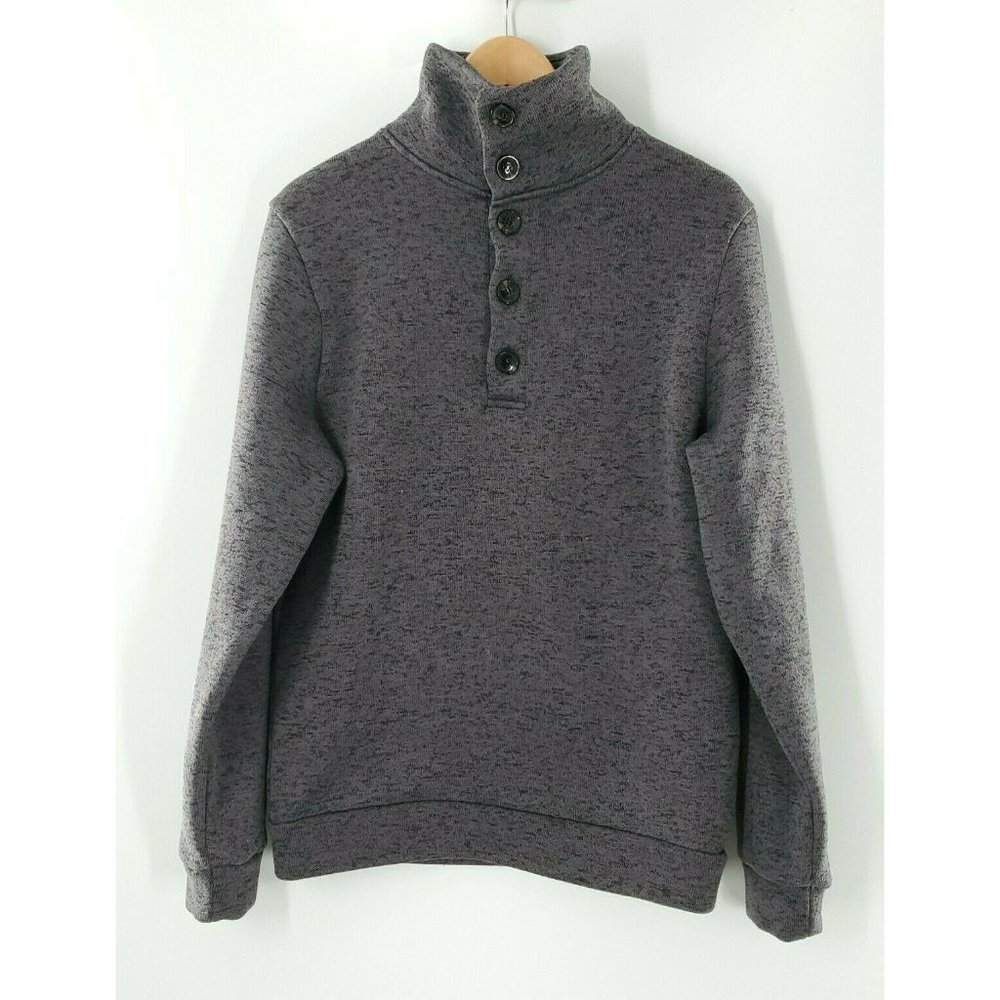 H2H Men's‎ Navy Blue Button Up Long Sleeve Sweater Size L